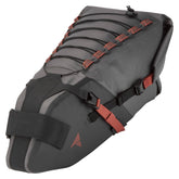 Altura Vortex 17L waterproof cycling seatpack in grey with reflective details, designed for bike accessories storage.