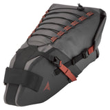 Altura Vortex 17L waterproof cycling seatpack in grey with reflective details, designed for bike accessories storage.