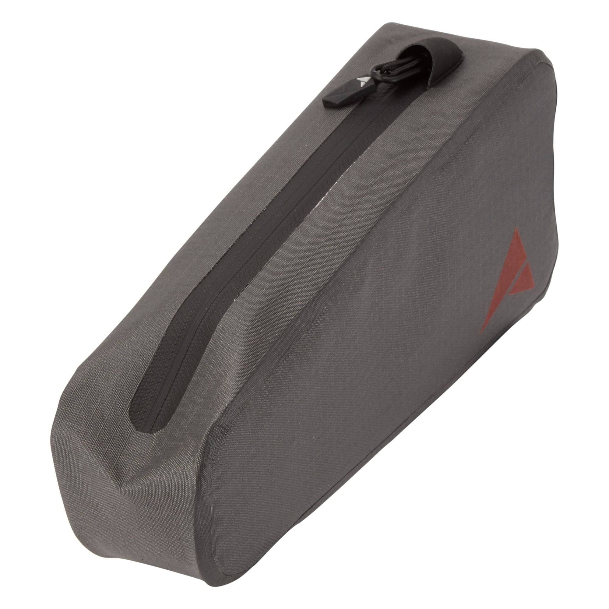 Altura Vortex 1L waterproof bolt-on top tube bike pack in grey, designed for secure storage on bikes.