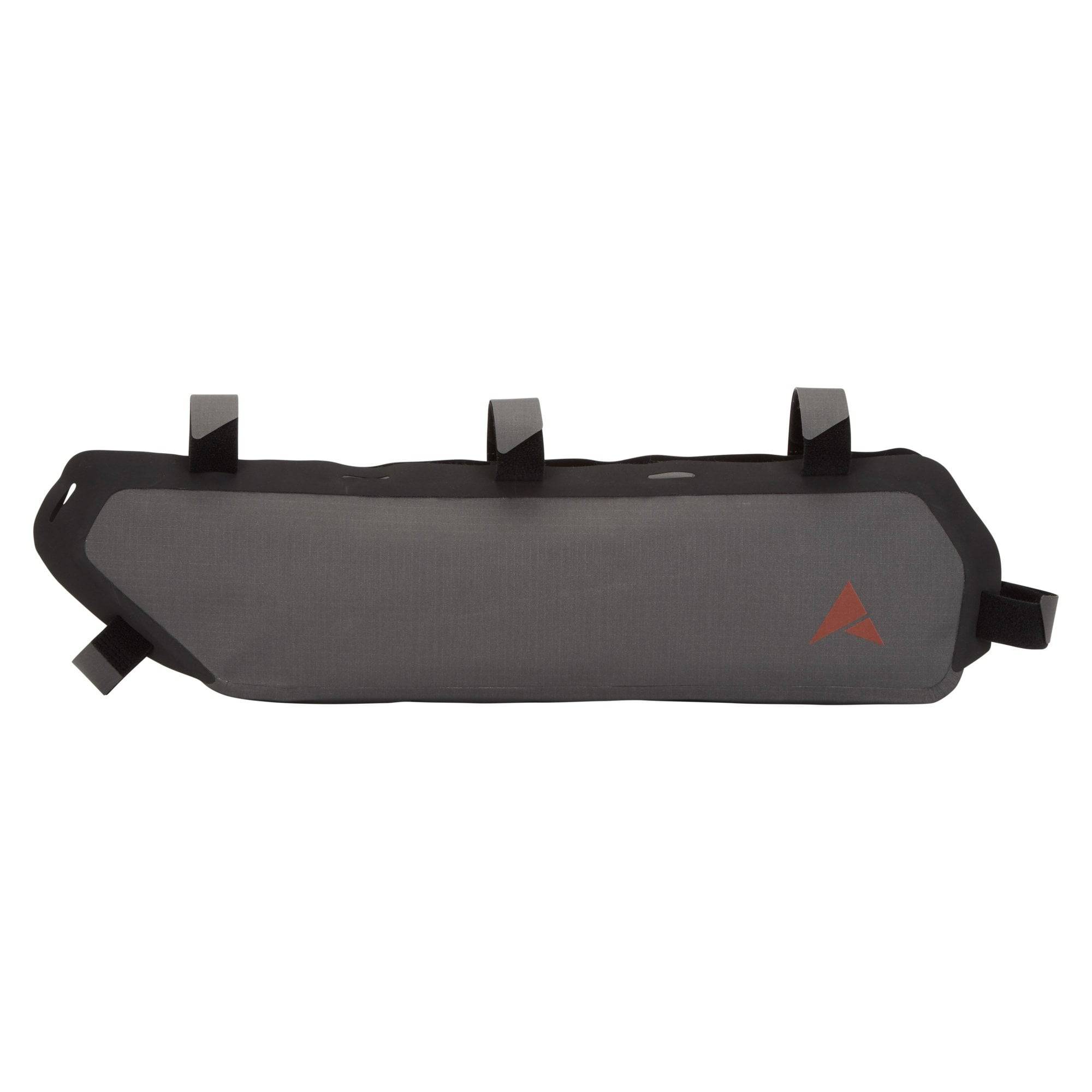 Altura Vortex 4L waterproof half frame bike pack in grey with reflective details, designed for cycling accessories.