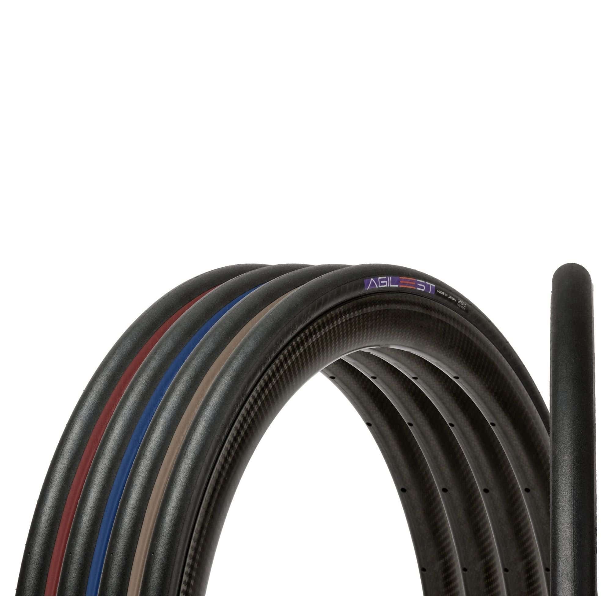 Panaracer Agilest folding road tyre with ZSG Agile compound and puncture resistance, showing tread pattern and sidewall details.