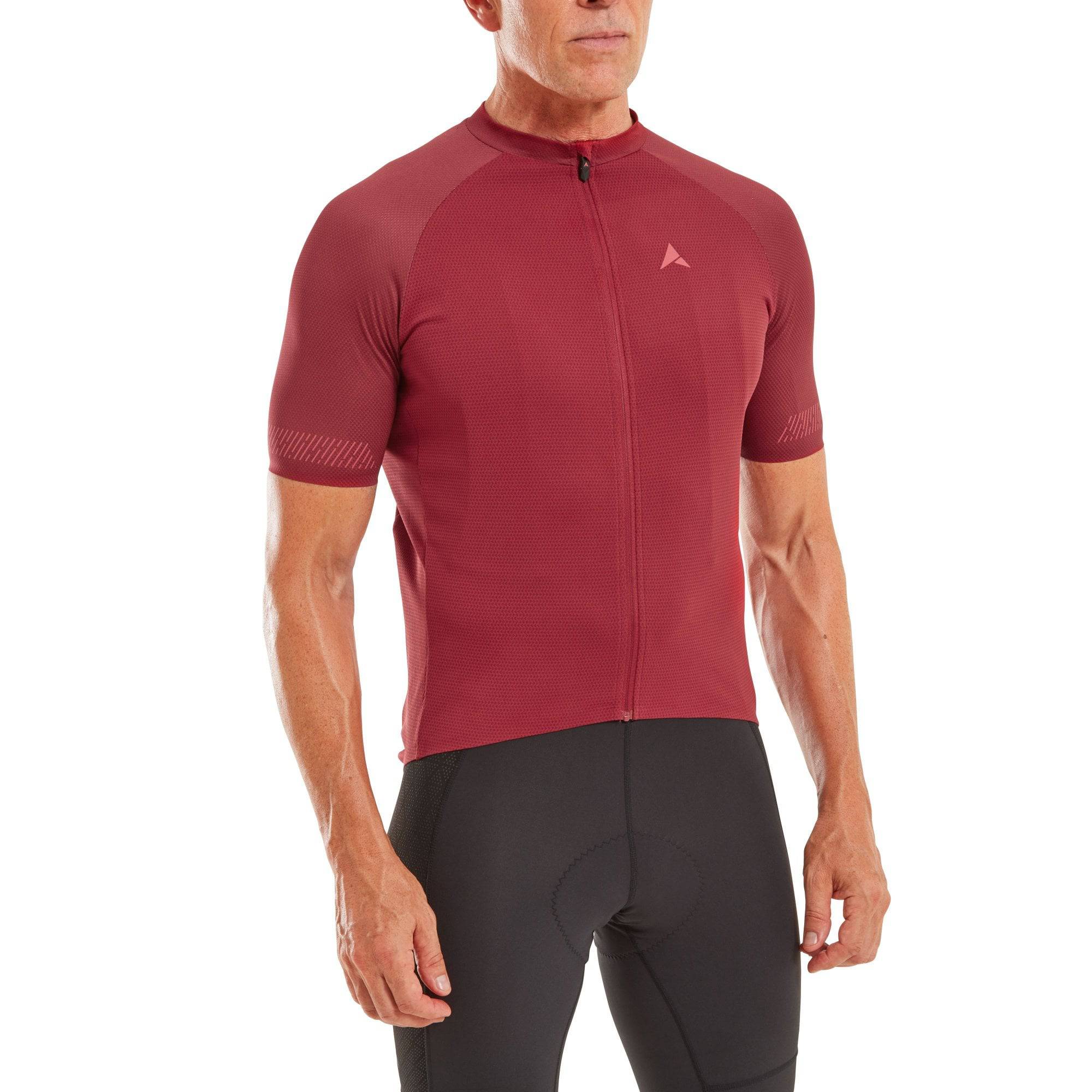 Altura Endurance men's cycling jersey with short sleeves, 6 pockets, reflective details, made for comfortable bike rides.