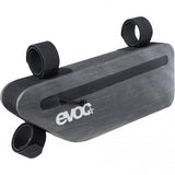 EVOC waterproof bike packing frame bag with 1.5L storage capacity, designed for secure bike accessory storage.