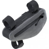 EVOC waterproof bike frame bag with multi-frame design, 0.8L capacity for cycling accessories, shown attached to bike frame.