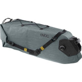 EVOC waterproof bike saddle bag with BOA Fit System, 16L capacity, designed for secure, durable cycling accessory storage.