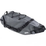 EVOC waterproof bike saddle bag with BOA fit system, compact 6L accessories bag for cycling gear storage.