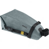EVOC waterproof saddle bag for bike storage and touring, compact 4L bike accessories with secure strap attachment.