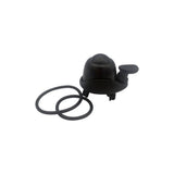 M Part black bike bell with straps, tool-free mount for handlebars up to 31.8mm, bicycle accessories for easy installation.