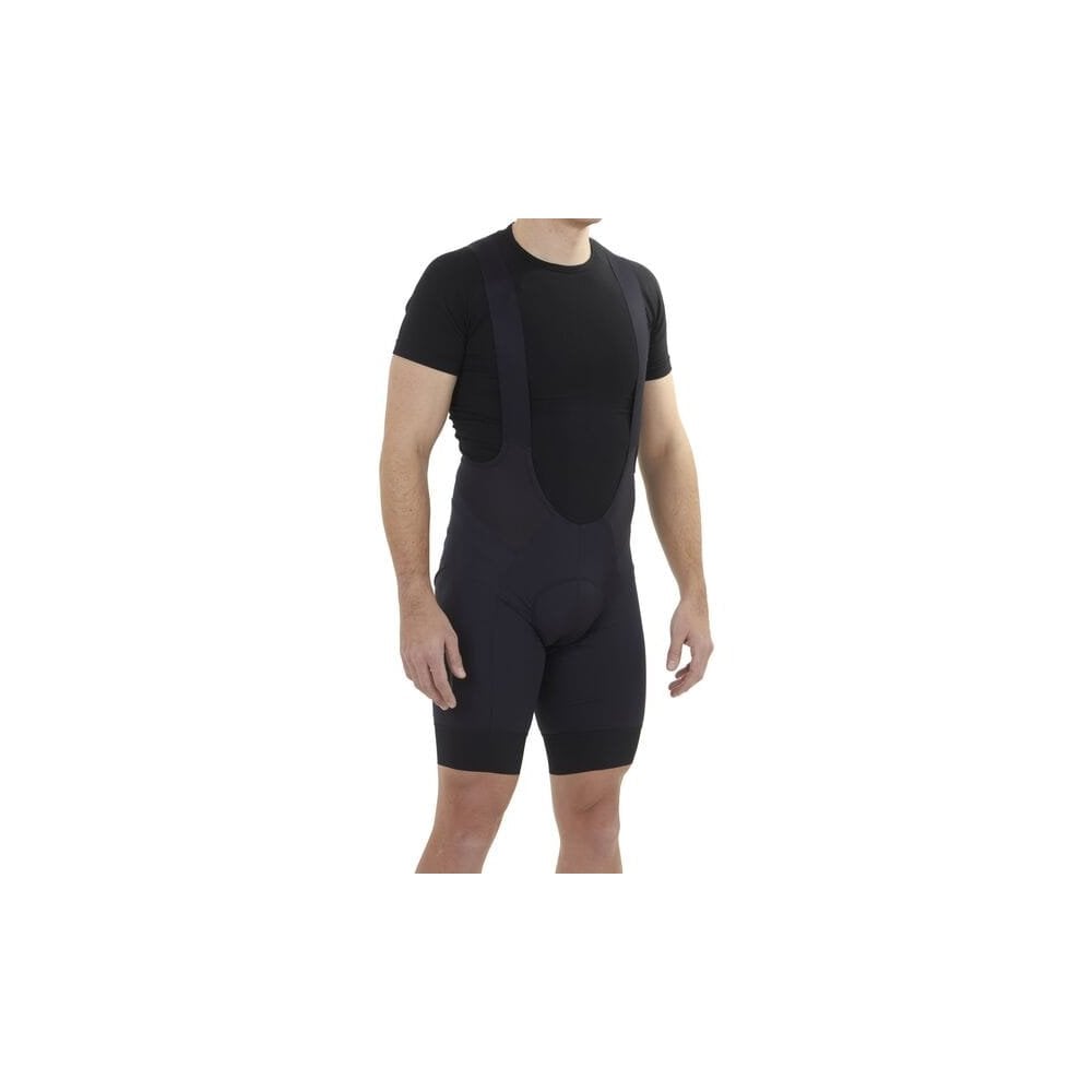 Madison Flux EIT women's padded lycra cycling bib shorts with chamois pad, shown on a model for comfortable cycling apparel.