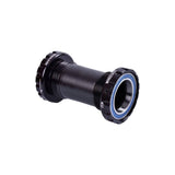 Black Wheels Manufacturing Italian threaded frame ABEC-3 bearings for 30mm crank components, showcasing precise metal construction.