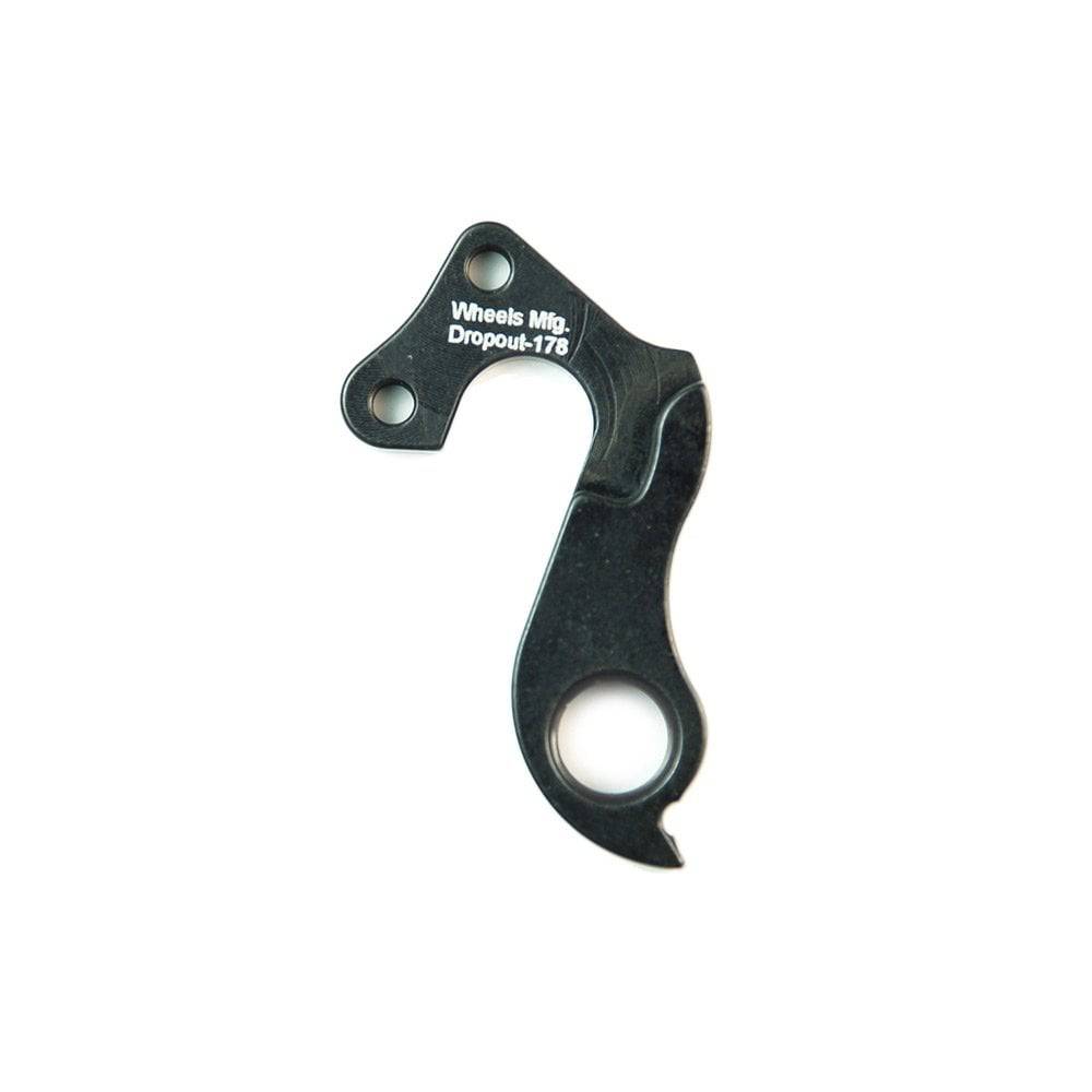 Wheels Manufacturing replaceable derailleur hanger dropout 178 for bike frames, shown in a close-up of the component.