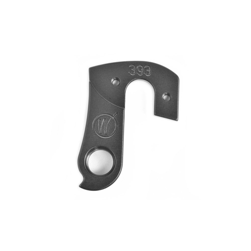 Wheels Manufacturing replaceable derailleur hanger dropout, CNC machined and anodized, for bike components.