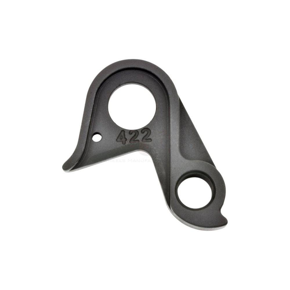 Wheels Manufacturing replaceable derailleur hanger dropout 422 for precise bike shifting, shown on a bicycle component.