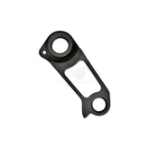 Wheels Manufacturing replaceable derailleur hanger dropout for bike frames, component part with mounting holes and metal finish.
