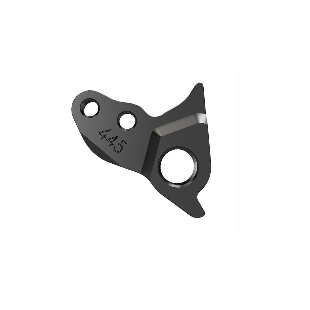 Wheels Manufacturing Replaceable Derailleur Hanger Dropout Model 455 for bike components, shown in silver with mounting holes.