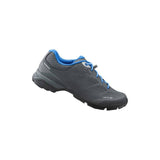 Shimano MW5 MTB shoes with waterproof, warm lining and reflective details for cycling, shown in black with textured surface.