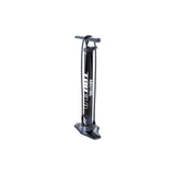Truflo Airstore track pump with auxiliary storage cylinder for tubeless tires, featuring a compact design and easy-to-use hand pump.