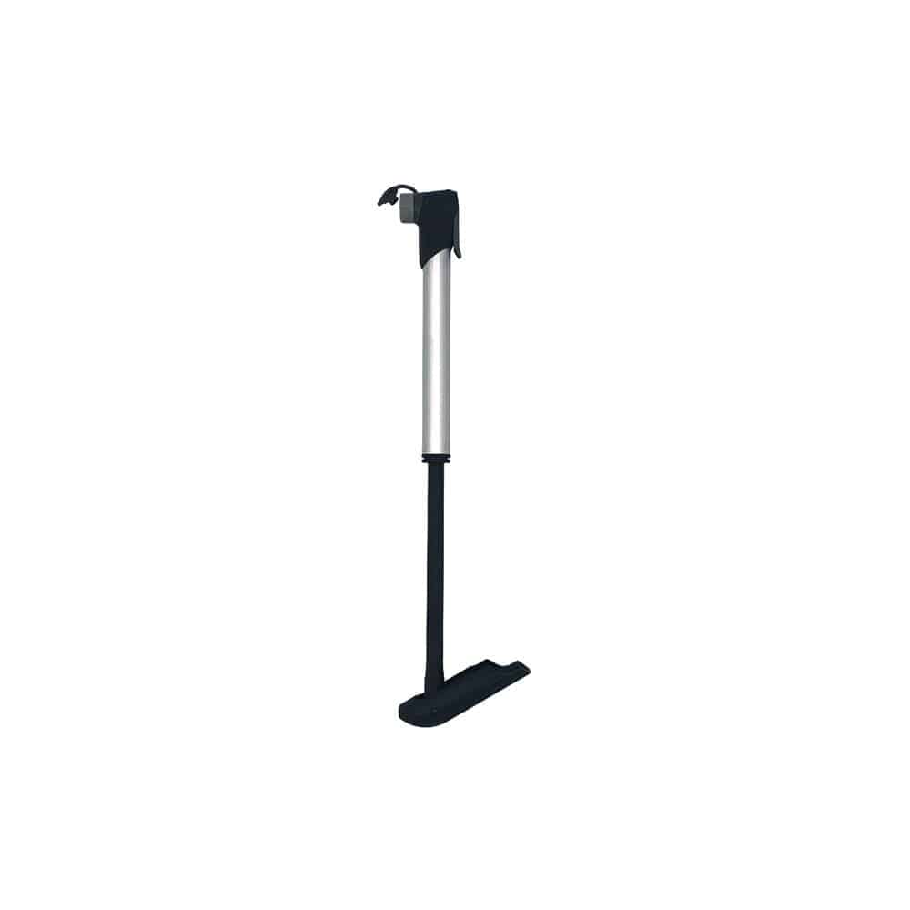 M Part Duo Mini Bike Pump with dual-action design, auto-select valve head, and frame bracket for convenient cycling inflation.