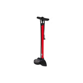 M Part Essential floor pump with auto-select head and 180 PSI gauge for bike inflation, shown with digital display and pump handle