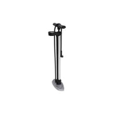 M Part Primo floor pump with dual scale gauge for Presta and Schrader valves, portable bike pump accessory with easy-to-read pressure gauge.