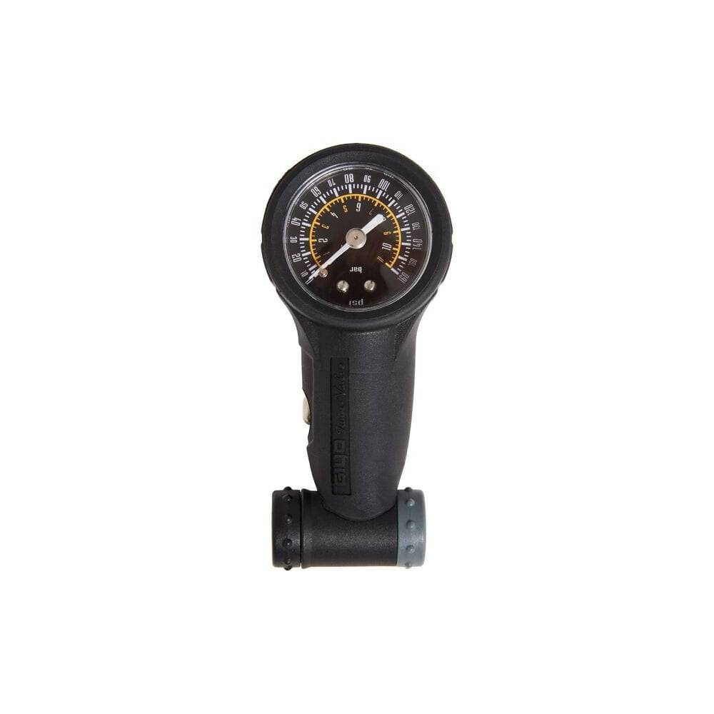 Truflo 1.5-inch portable tyre pressure gauge for Presta and Schrader valves, measuring up to 160 PSI.