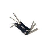 M Part 8-function multi-tool with folding design and hex keys, ideal for workshop use, shown with various tools extended.