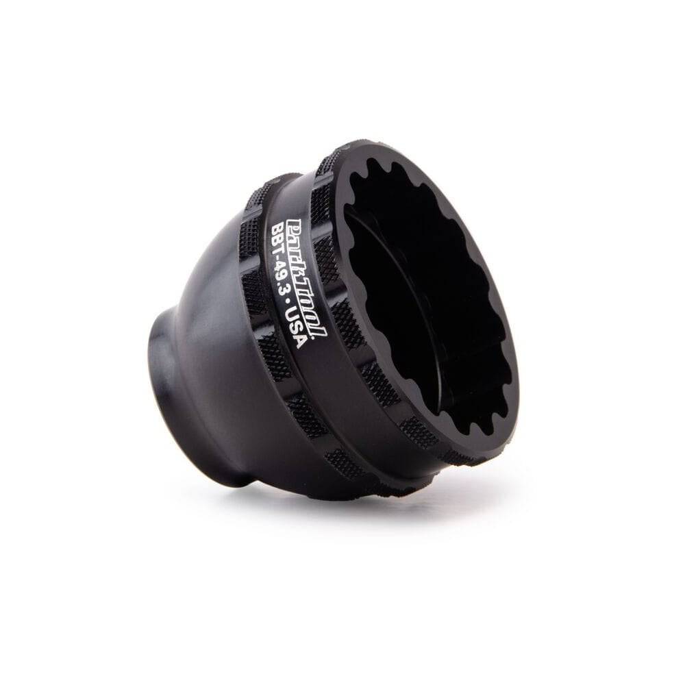 Park Tool BBT-49.3 16-Notch 39mm Bottom Bracket Tool for Shimano and Token, shown with handle and notched end for bike maintenance