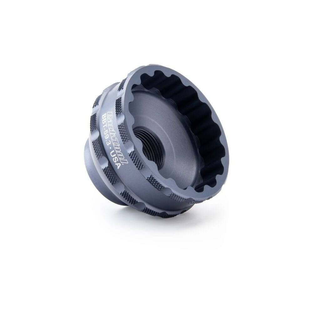Park Tool BBT-59.3 16-Notch Bottom Bracket Tool for Shimano Ultegra and Deore XT, 39mm-42mm workshop tool in use.