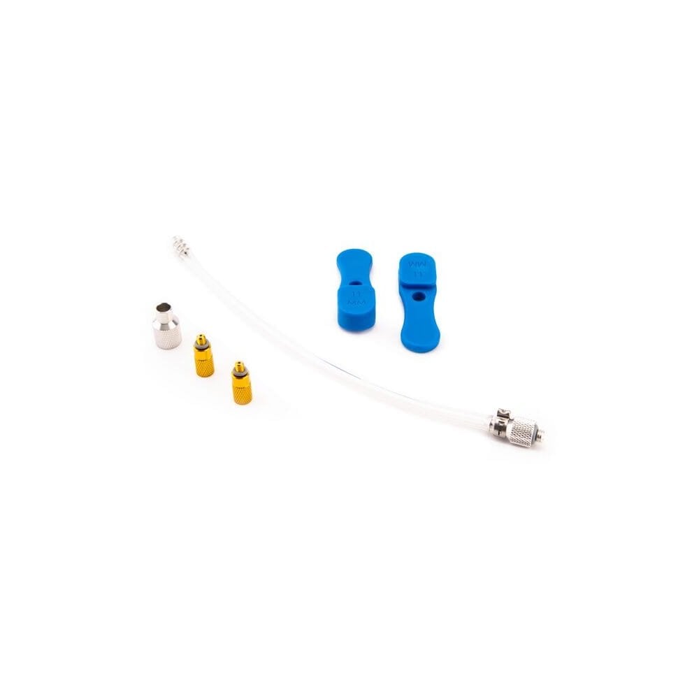 Park Tool BK-UK hydraulic brake bleed kit upgrade for SRAM, Shimano, and Hayes bike brake systems, used in workshop maintenance.