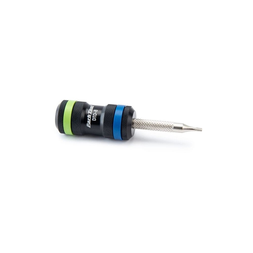 Park Tool DTD-8 Precision T8 Torx® driver for hydraulic brake fittings, workshop tool with ergonomic handle and metal tip.