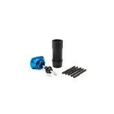 Park Tool TPT-1 tubeless tyre plug tool for quick puncture repair with five plugs, ideal for bike workshop use.