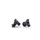 Park Tool TS-2TA.3 thru axle adapters for TS-2 and TS-2.2 professional bike truing stands, shown attached to the stand.