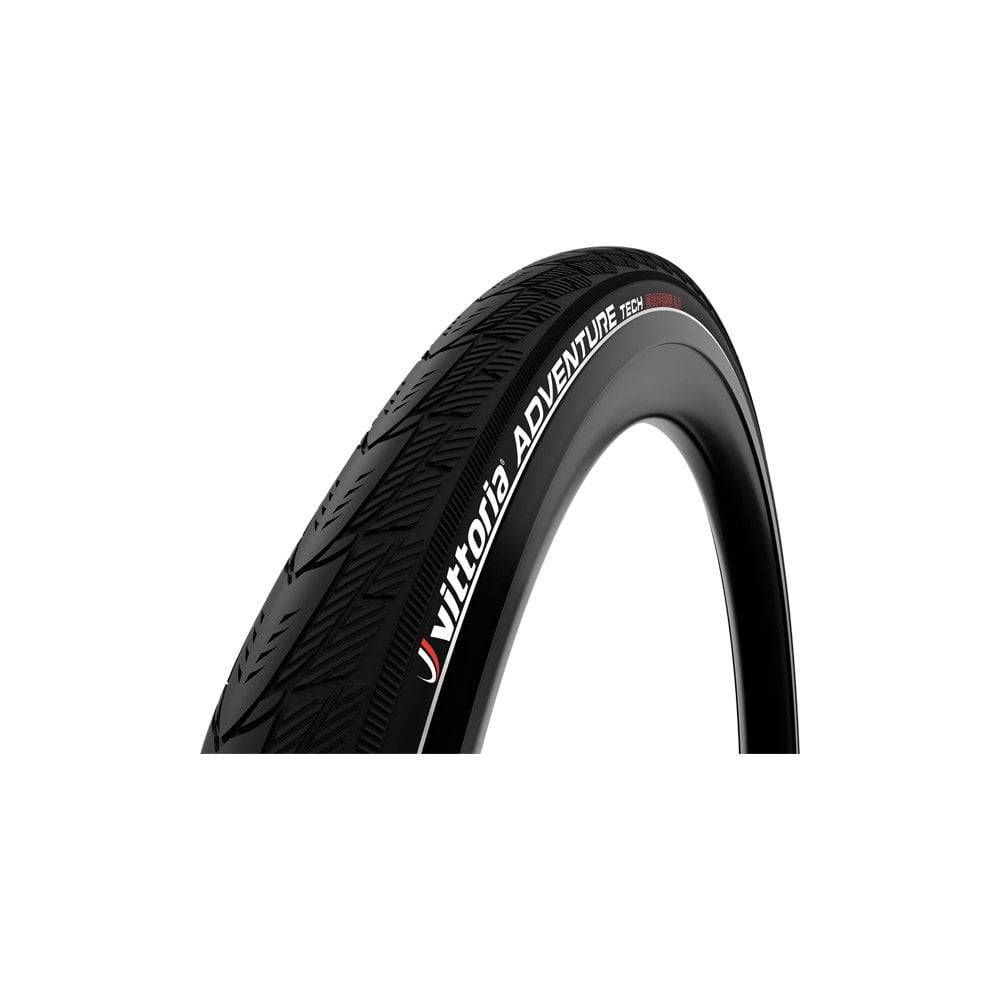 Vittoria Adventure Tech G2.0 reflective urban touring bike tyre in full black, 700x38c, suitable for city cycling.