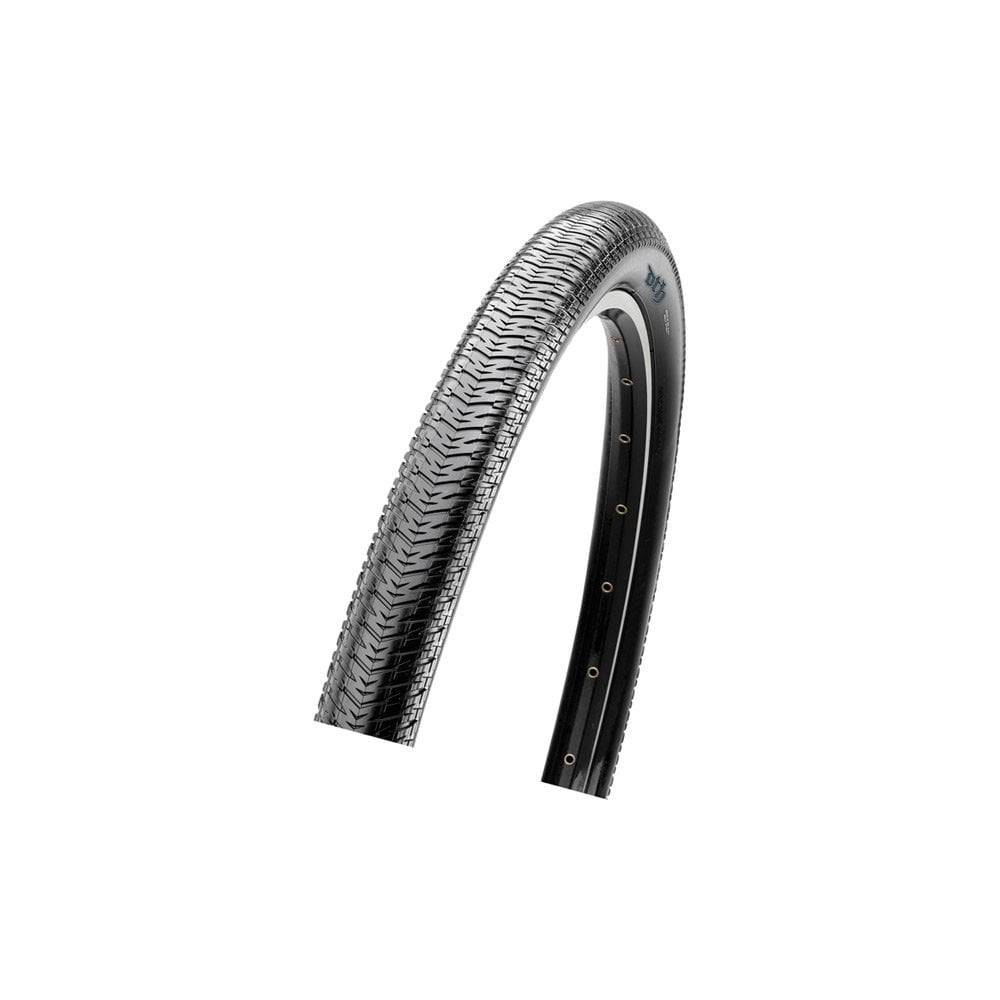 Maxxis DTH BMX tyre with Silkworm puncture protection and dual-compound tread, designed for durable BMX cycling performance.