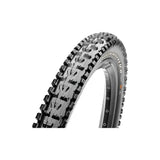 Maxxis High Roller II tubeless mountain bike tyre with EXO protection, featuring knobby tread for rugged trail riding.
