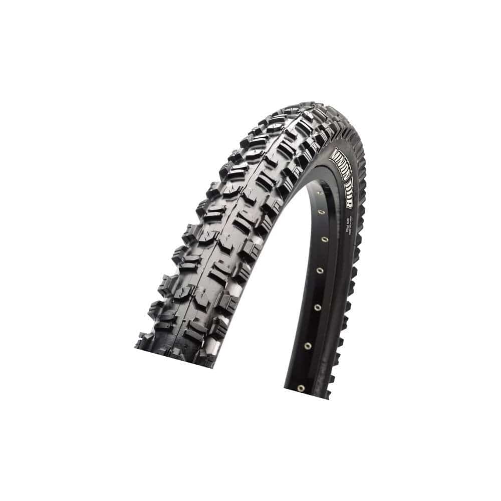 Maxxis Minion DHR II downhill tire with tubeless ready design and Wide Trail Technology for mountain biking traction and durability.