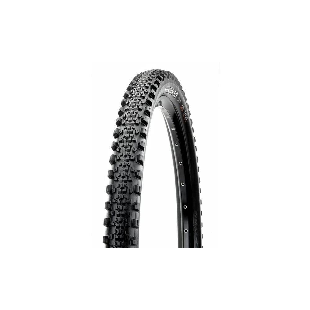 Maxxis Minion SS tubeless mountain bike tire with EXO and Silkworm protection, showing the rugged tread pattern and sidewall details.
