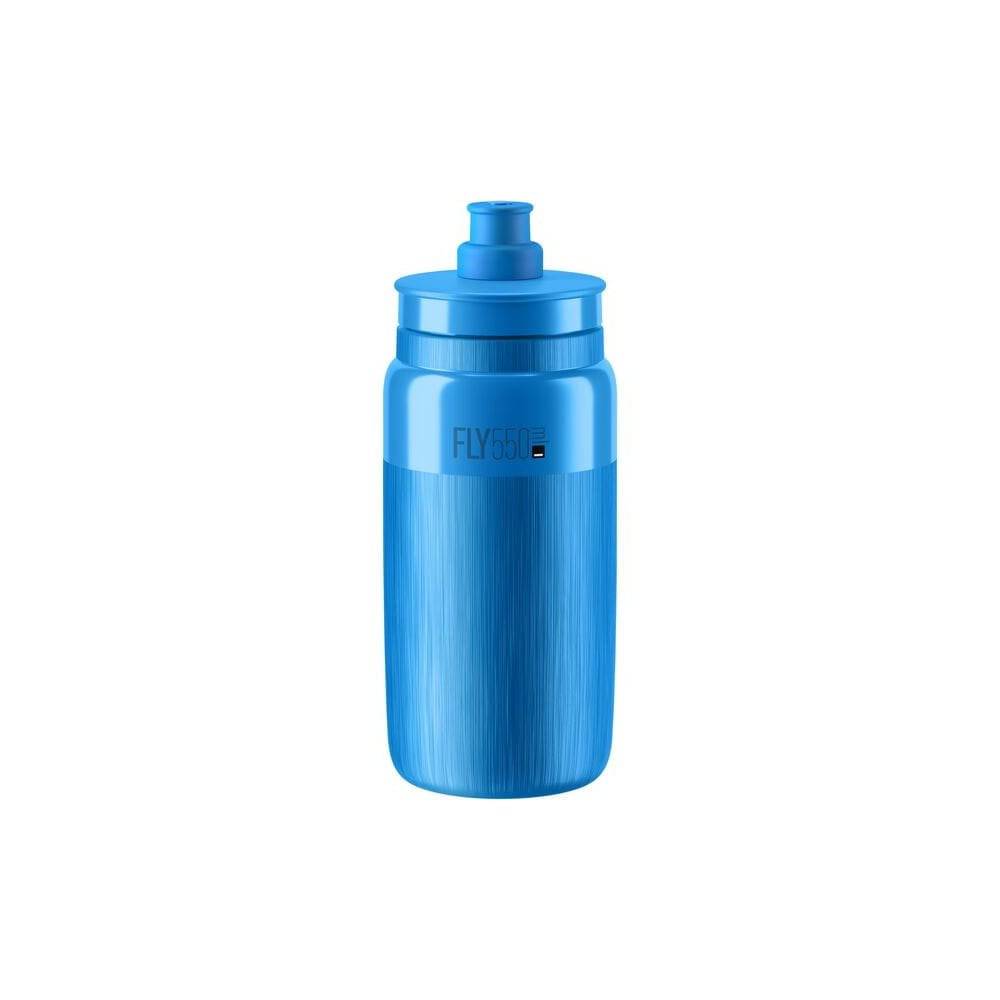 Elite Bottles Fly Tex Smoke 550ml racing bidon with enhanced grip and fast-open cap, designed for cycling accessories.