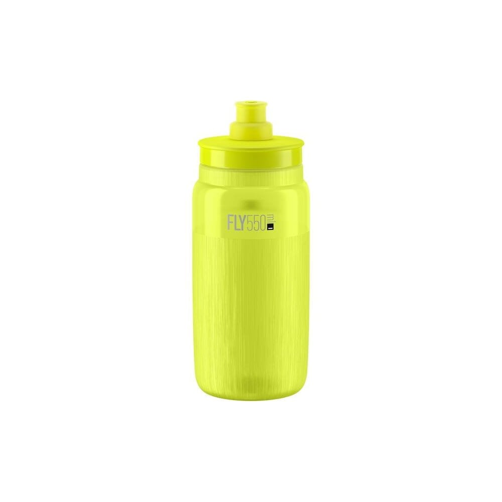 Elite Fly Tex Smoke 550 ml racing bike bottle with enhanced grip and fast-open cap, designed for easy hydration during rides.