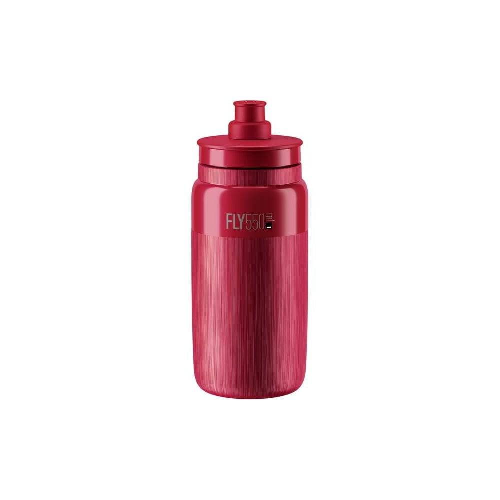Elite Fly Tex Smoke 550ml racing water bottle with enhanced grip and fast-open cap, designed for cycling accessories.