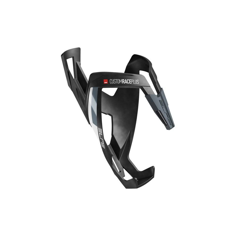 Elite Cages Custom Race Plus resin bike bottle cage for secure hydration, mounted on a bicycle frame.