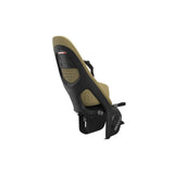 Thule Yepp 2 Maxi child seat rear rack mount accessory for bike safety and comfort, shown mounted on a bicycle.