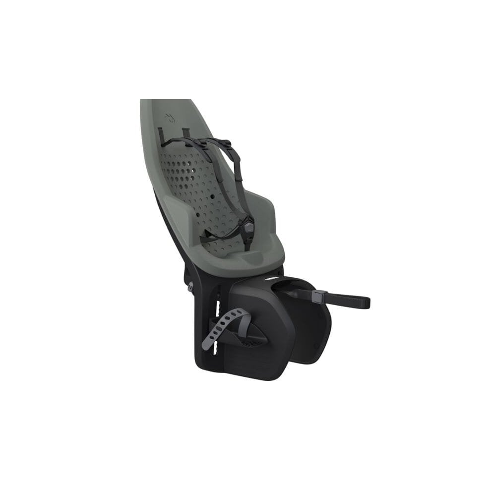 Thule Yepp 2 Maxi child seat rear rack mount for bike accessories, showing the sturdy mounting bracket on a bicycle.