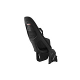 Thule Yepp 2 Maxi child bike seat with rear tube mount and safety harness, designed for secure child transportation on bikes.