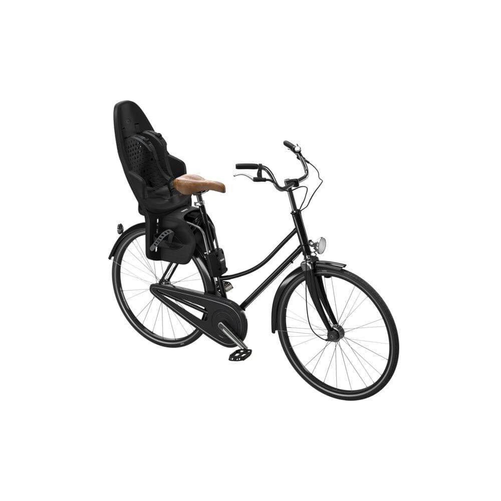 Thule Yepp 2 Maxi child bike seat rear mount with safety harness and tube attachment for secure cycling with kids