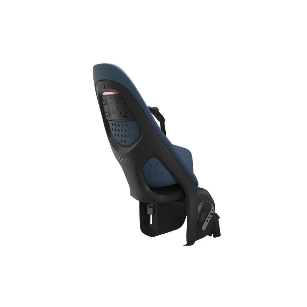 Thule Yepp 2 Maxi child bike seat rear tube mount with safety harness, accessories for secure bike riding with kids.