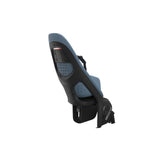 Thule Yepp 2 Maxi child bike seat rear mount with safety harness, designed for secure attachment on bike tube.