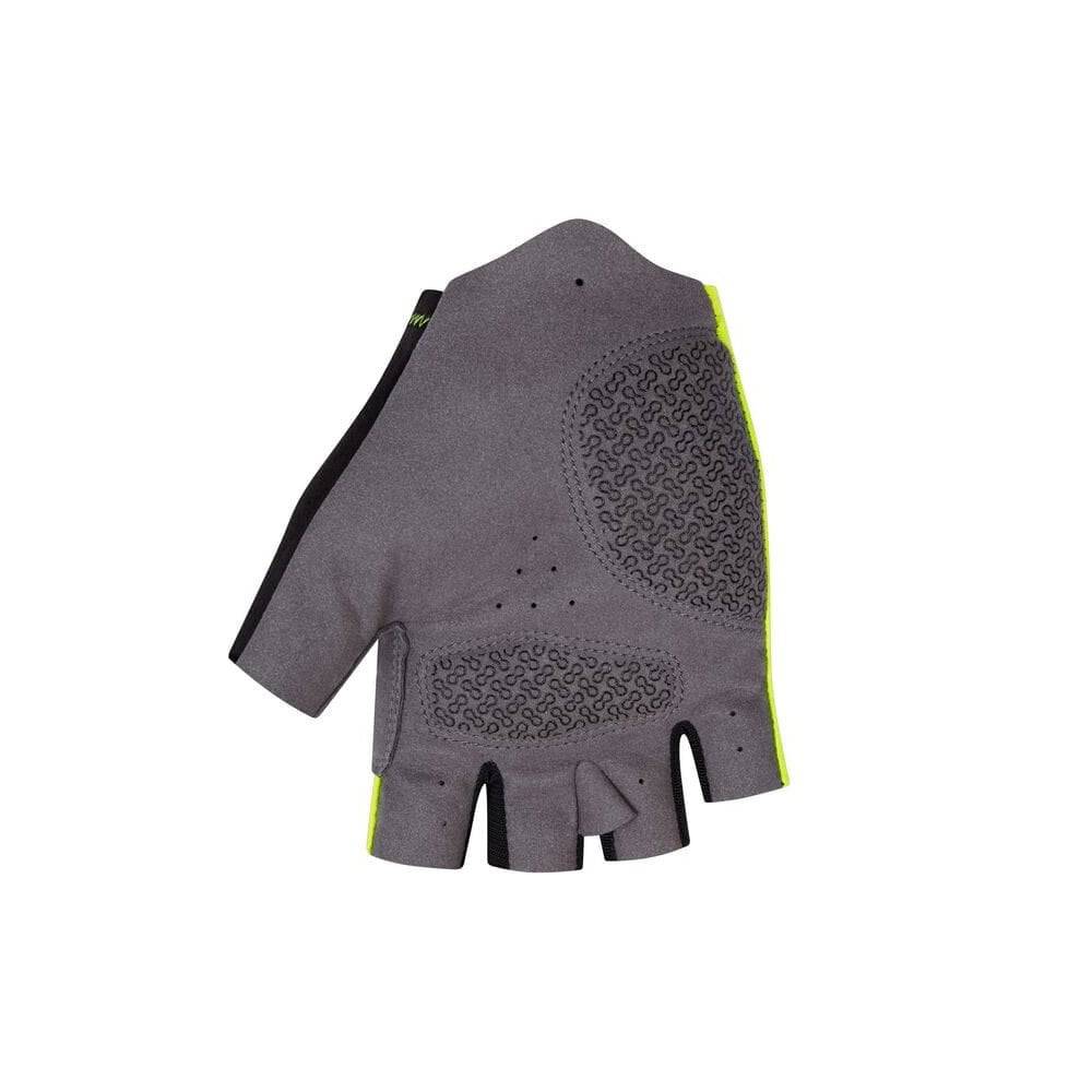Madison cycling gloves with padded grip, reflective prints, and fingerless design for comfortable biking.