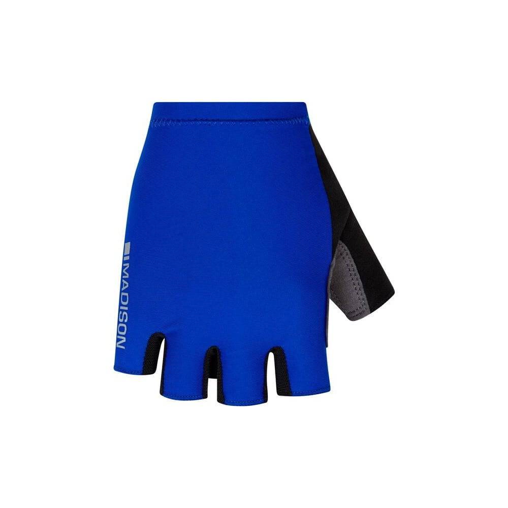 Madison cycling gloves with padded grip, reflective prints, and breathable fabric for comfortable biking.