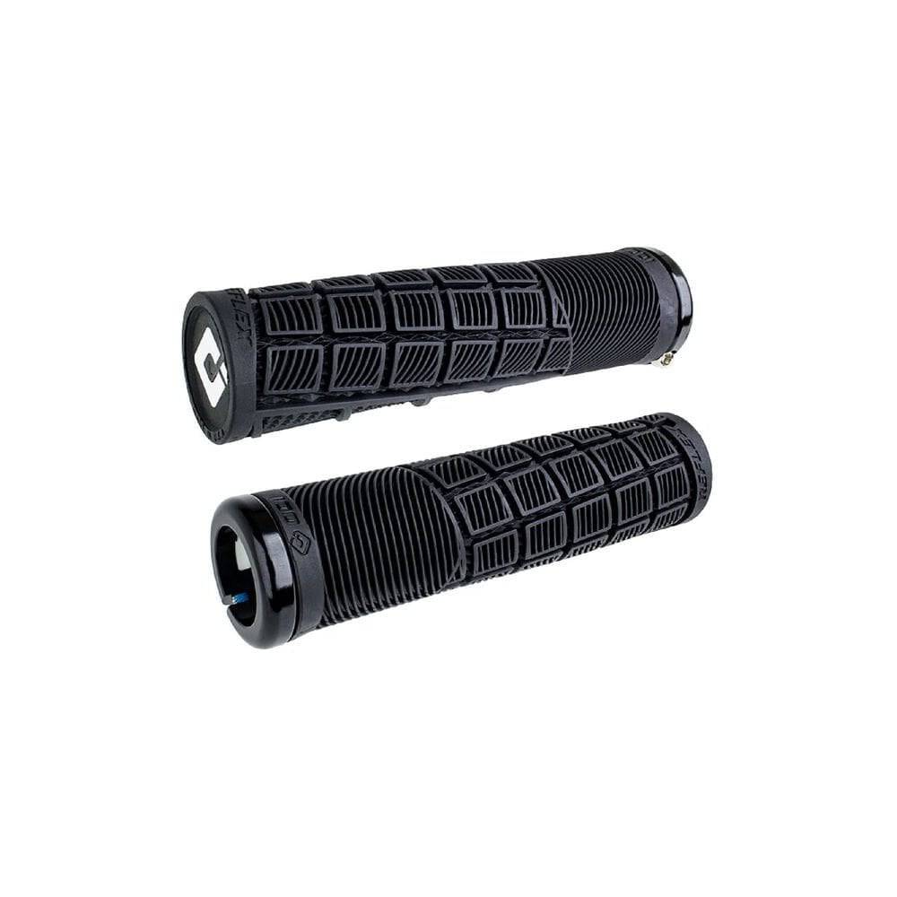 ODI Reflex MTB lock-on grips with ergonomic design for mountain bike handlebars, providing comfortable and secure grip.